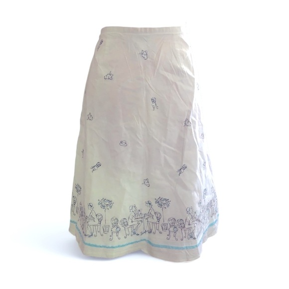 Vintage Ann Taylor x Loft Embroidered Tea Time Skirt - Picture 3 of 4
